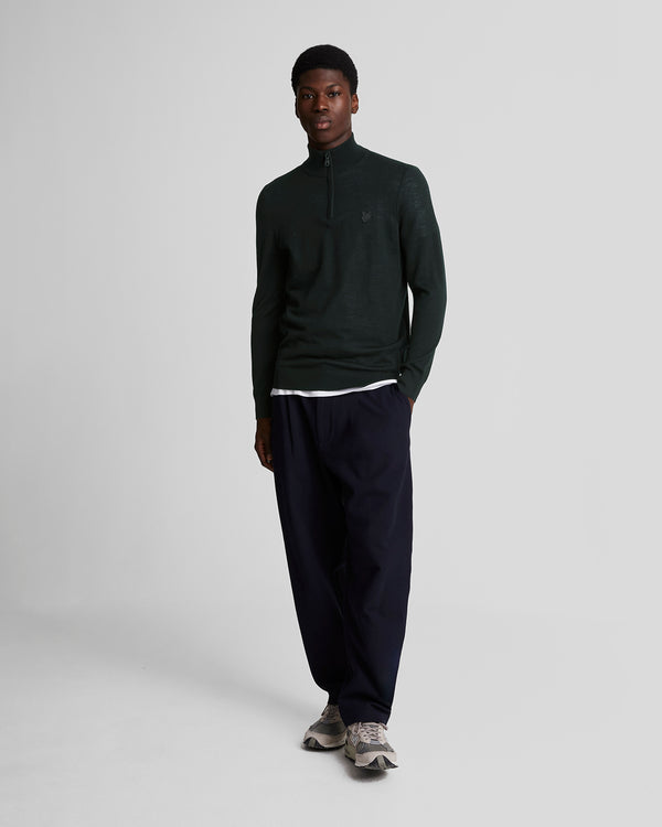 lyle & scott Merino Wool 1/4 Zip Jumper Jet Black
