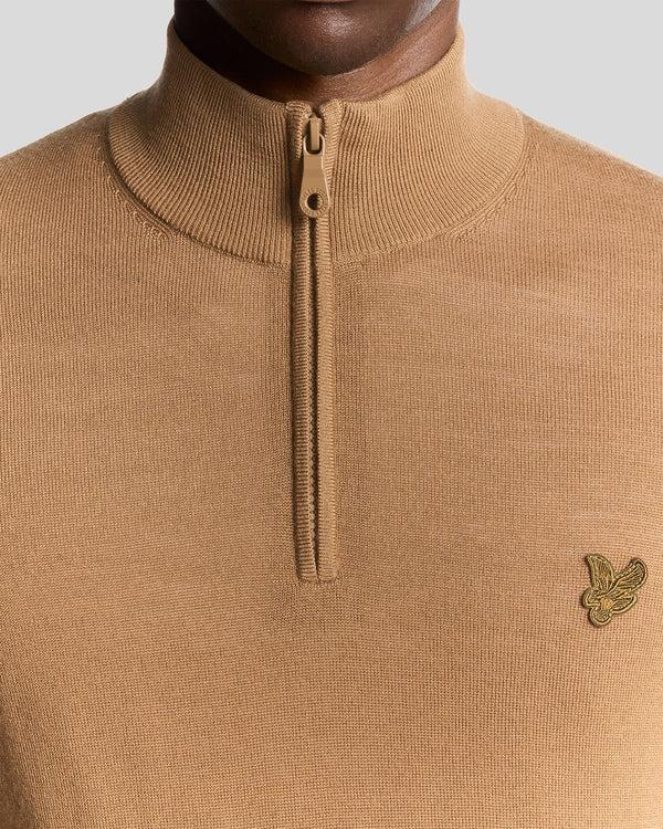 Lyle & Scott Merino Wool 1/4 Zip Jumper Nomad