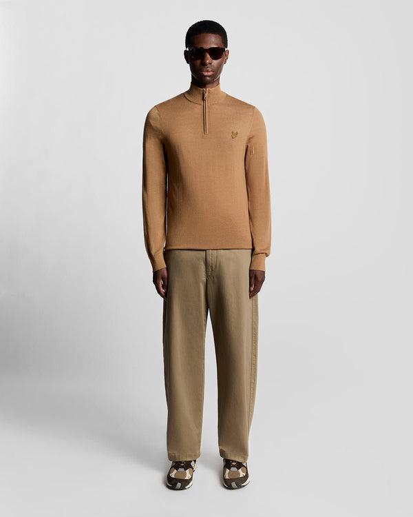 lyle & scott Merino Wool 1/4 Zip Jumper Nomad