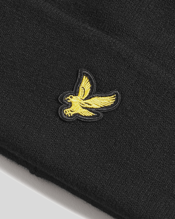 Lyle & Scott Merino Wool Blend Beanie Jet Black