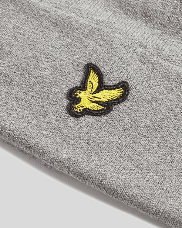 Lyle & Scott Merino Wool Blend Beanie Mid Grey Marl