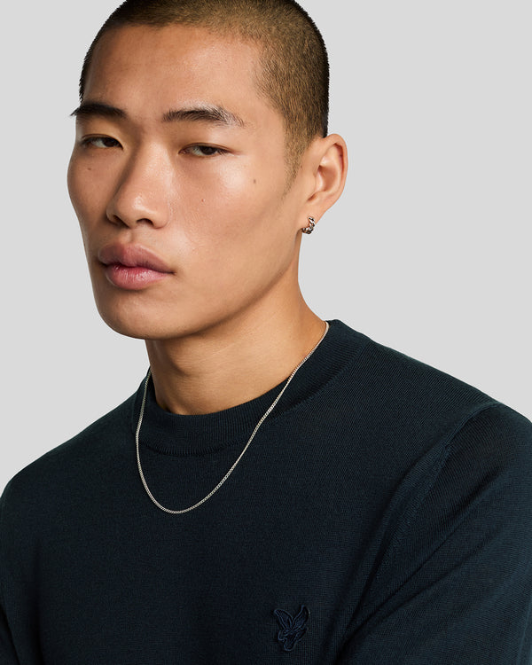 Lyle & Scott Merino Wool Crew Neck Jumper Dark Navy