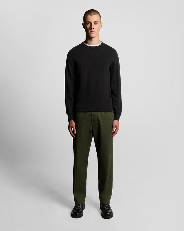 lyle & scott Mesh Logo Crew Neck Jumper Jet Black