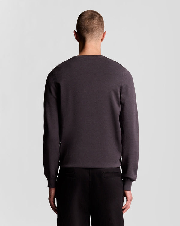 Lyle & Scott Mesh Logo Crew Neck Jumper Shadow