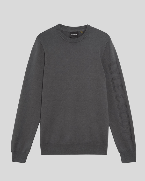 Lyle & Scott Mesh Logo Crew Neck Jumper Shadow