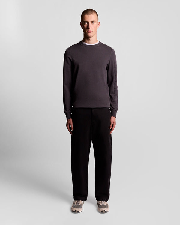 lyle & scott Mesh Logo Crew Neck Jumper Shadow
