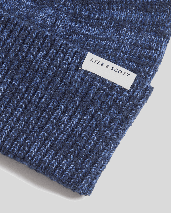 Lyle & Scott Multi Marl Beanie Dark Navy Marl