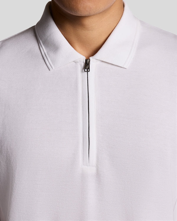 Lyle & Scott Ottoman Half Zip Polo Shirt White