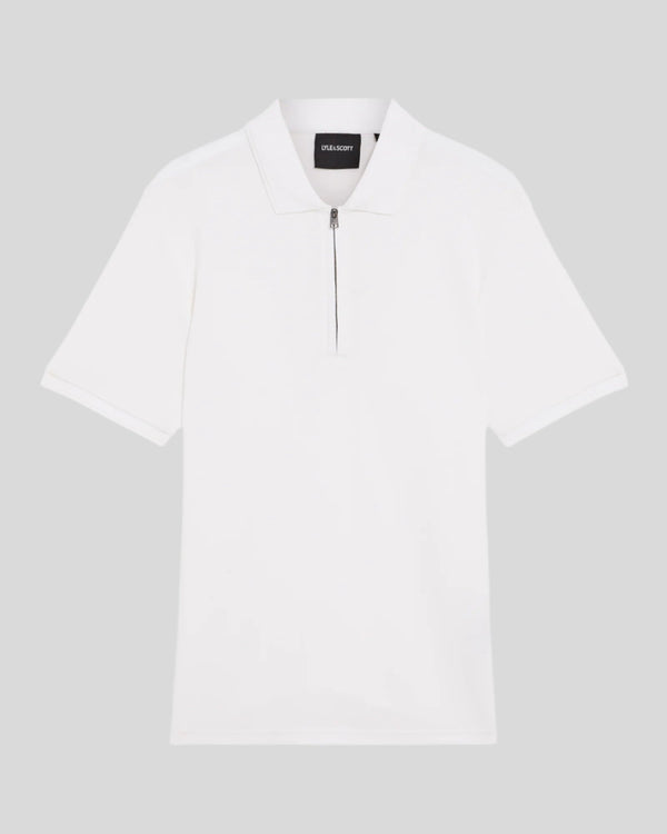 Lyle & Scott Ottoman Half Zip Polo Shirt White