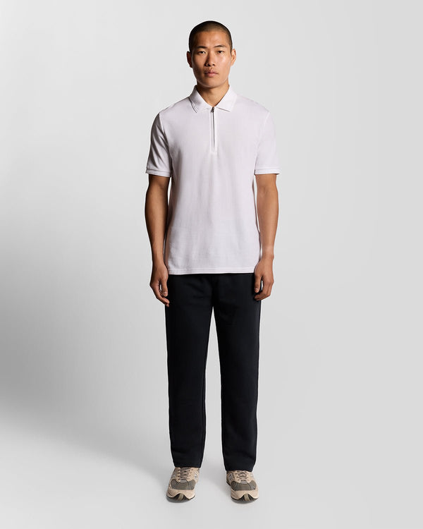lyle & scott Ottoman Half Zip Polo Shirt White