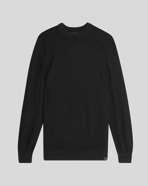 Lyle & Scott Pique Knit Mock Neck Jumper Jet Black
