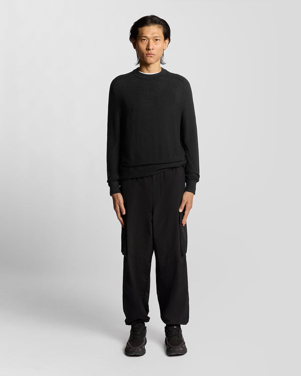 lyle & scott Pique Knit Mock Neck Jumper Jet Black