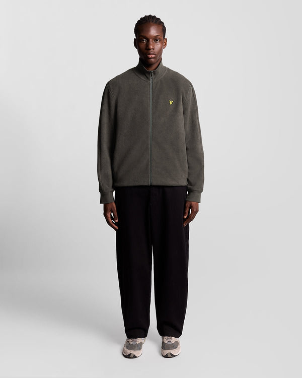 lyle & scott Polar Fleece Track Jacket Charcoal Marl