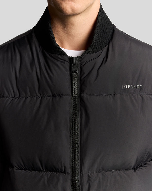 Lyle & Scott Puffer Bomber Jacket Jet Black