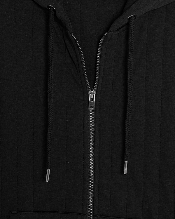 Lyle & Scott Quilted Full Zip Hoodie Jet Black