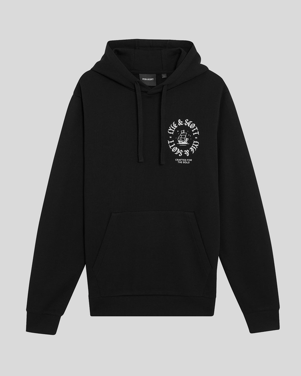 Lyle & Scott Ship Insignia Graphic Hoodie Jet Black
