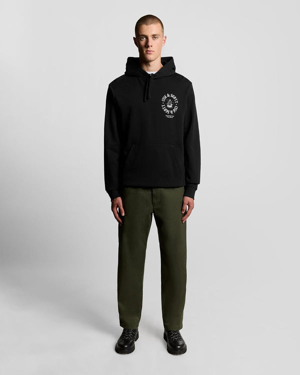 lyle & scott Ship Insignia Graphic Hoodie Jet Black