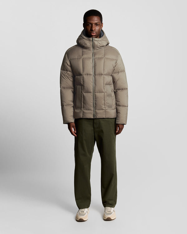 lyle & scott Square Cocoon Puffer Jacket Falcon
