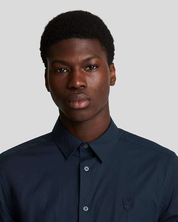 Lyle & Scott Stretch Fabric Poplin Shirt Dark Navy