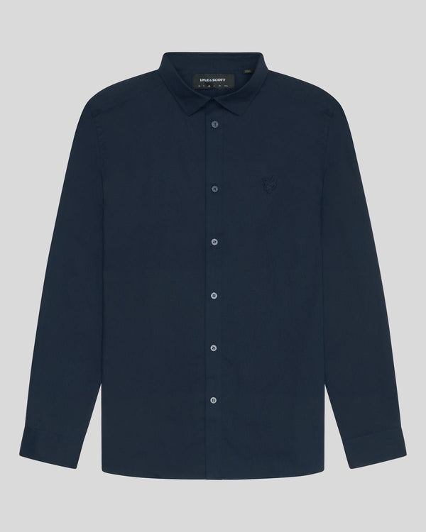 Lyle & Scott Stretch Fabric Poplin Shirt Dark Navy