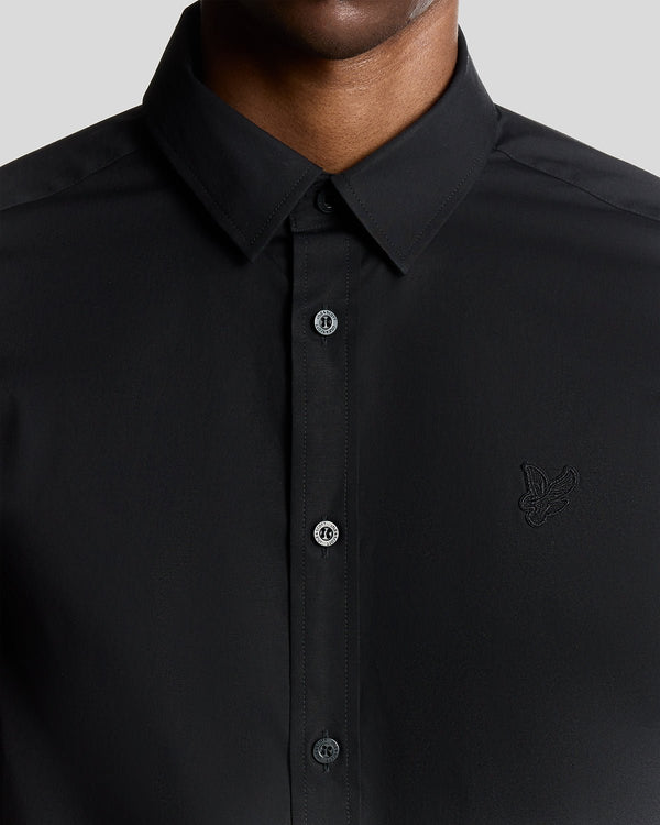 Lyle & Scott Stretch Fabric Poplin Shirt Jet Black
