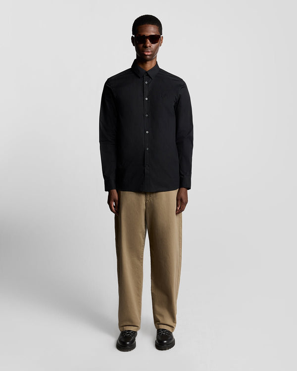 lyle & scott Stretch Fabric Poplin Shirt Jet Black