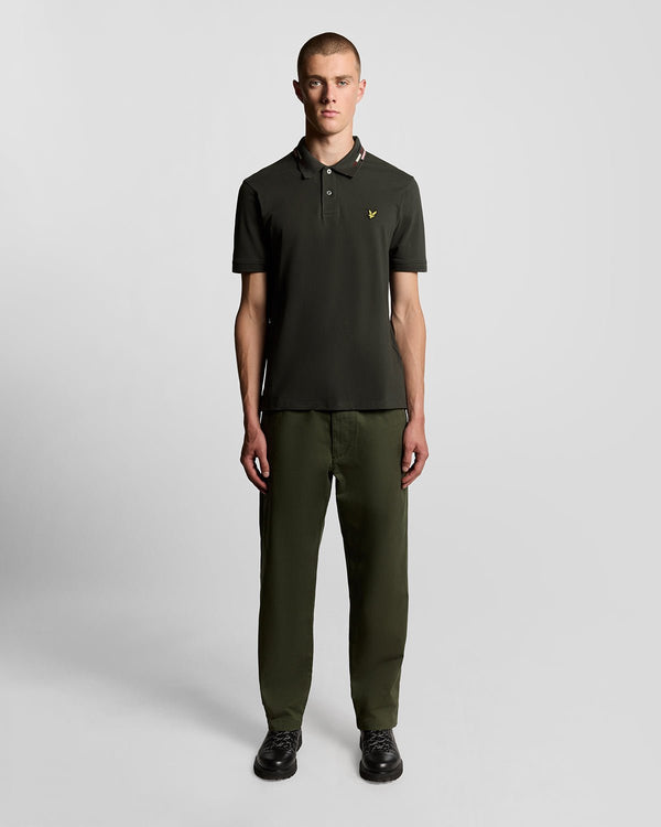 lyle & scott Striped Tipped Polo Shirt Gunmetal/ Foam