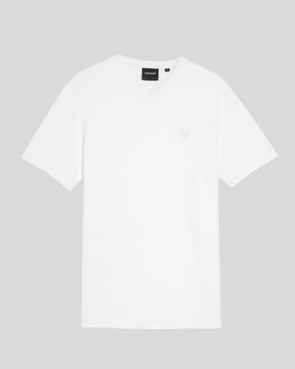 Lyle & Scott Superfine Cotton V Neck T-Shirt White