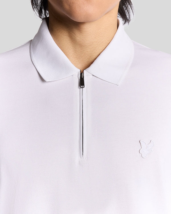 Lyle & Scott Superfine Cotton Zip Polo Shirt White