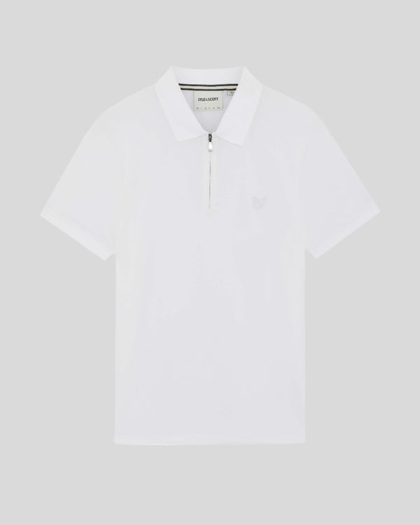 Lyle & Scott Superfine Cotton Zip Polo Shirt White