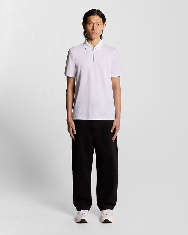 lyle & scott Superfine Cotton Zip Polo Shirt White