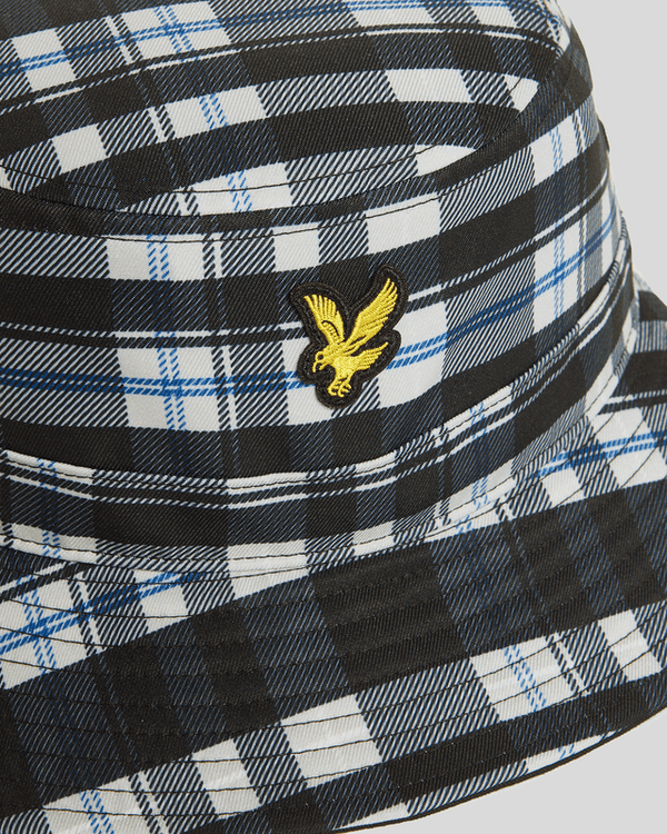 Lyle & Scott Tartan Check Bucket Hat Jet Black/ White