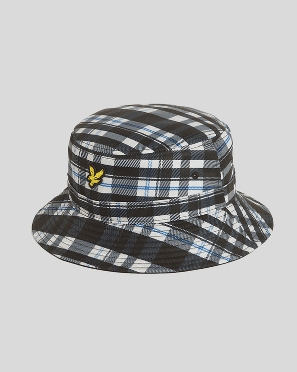 lyle & scott Tartan Check Bucket Hat Jet Black/ White