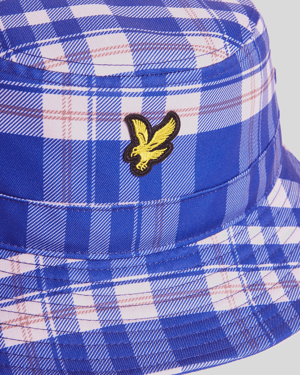 Lyle & Scott Tartan Check Bucket Hat Now Blue