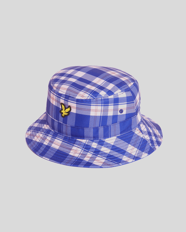 lyle & scott Tartan Check Bucket Hat Now Blue