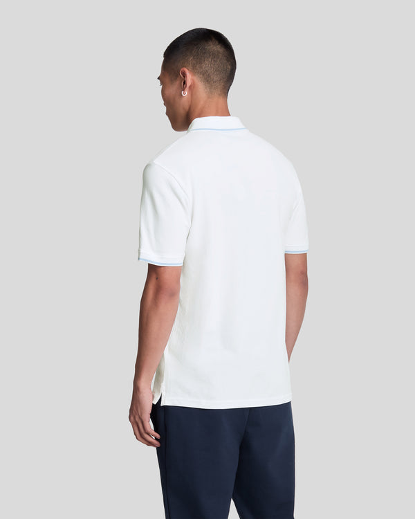 Lyle & Scott Tipped Polo Shirt White/Light Blue