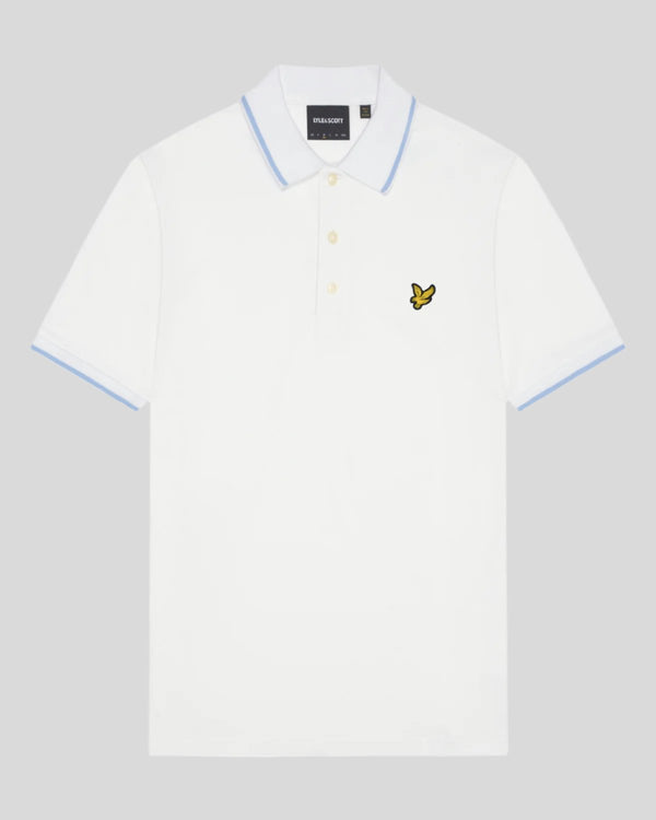 Lyle & Scott Tipped Polo Shirt White/Light Blue