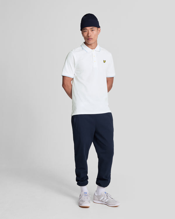 lyle & scott Tipped Polo Shirt White/Light Blue