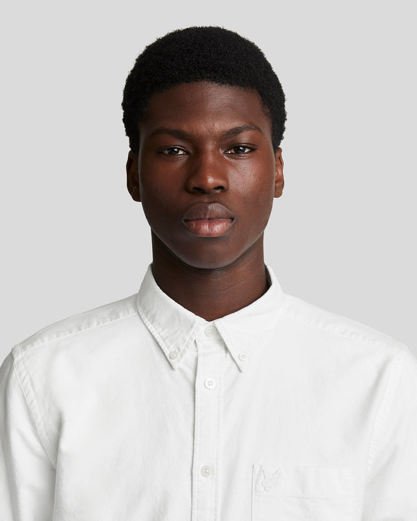 Lyle & Scott Tonal Button Down Oxford Shirt White
