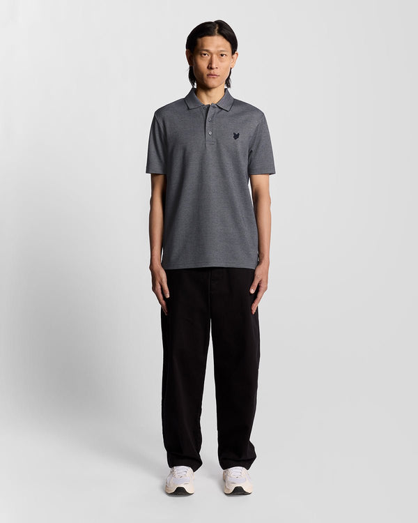 lyle & scott Two Tone Pique Polo Shirt Chambray Blue