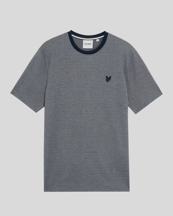 Lyle & Scott Two Tone Pique T-Shirt Chambray Blue