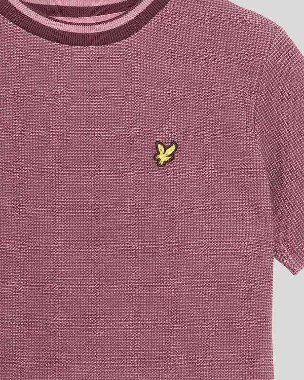 Lyle & Scott Two Tone Waffle T-Shirt Dusky Maroon