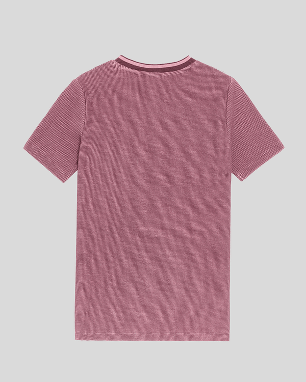 lyle & scott Two Tone Waffle T-Shirt Dusky Maroon