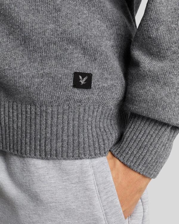 Lyle & Scott V Neck Knit Cardigan Grey Heather