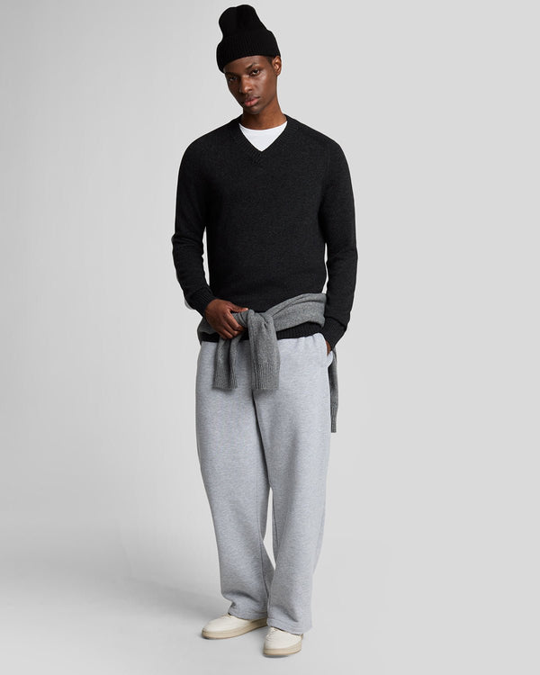 lyle & scott V Neck Knit Jumper Black Heather