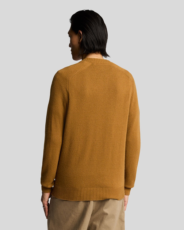 Lyle & Scott V Neck Knit Jumper Golden Heather