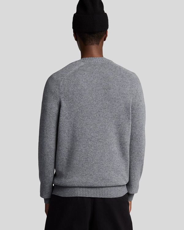 Lyle & Scott V Neck Knit Jumper Grey Heather