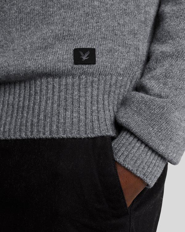 Lyle & Scott V Neck Knit Jumper Grey Heather