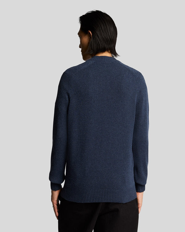 Lyle & Scott V Neck Knit Jumper Navy Heather