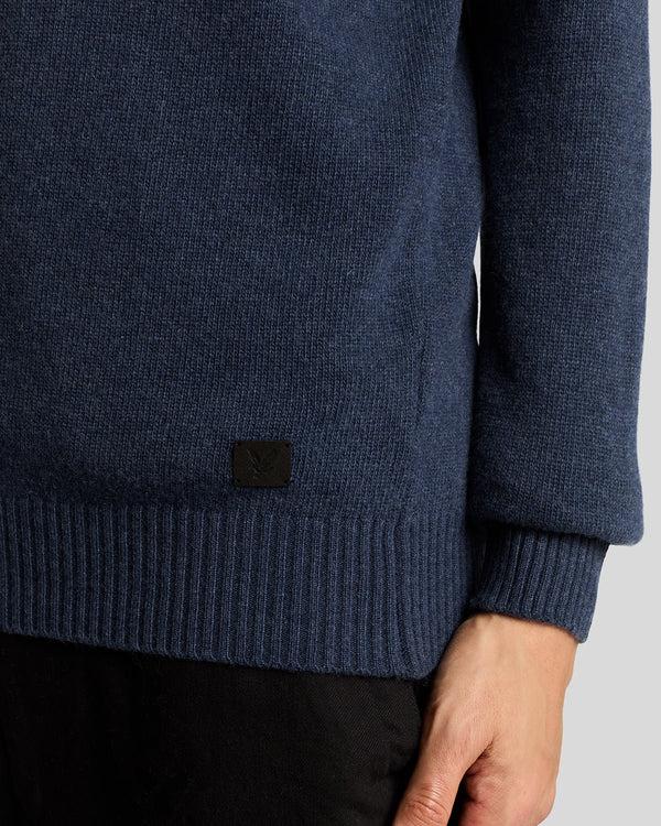 Lyle & Scott V Neck Knit Jumper Navy Heather